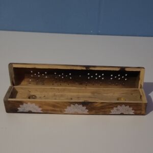 Vintage Sheesham Wood Coffin Incense Burner with Secret Storage